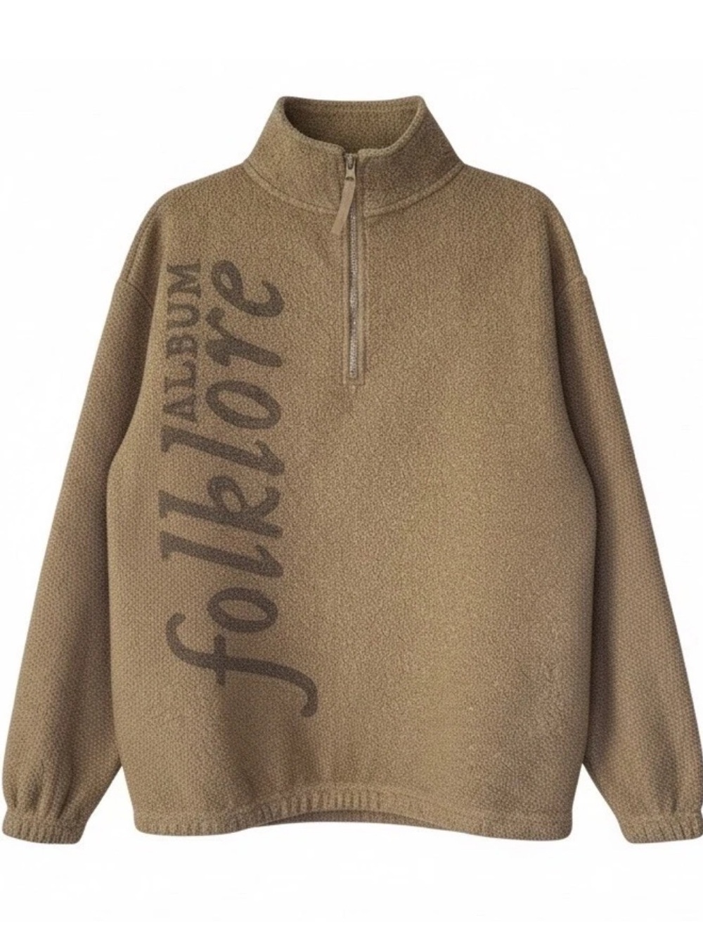 Taylor Swift Folklore Album Sherpa Fleece Zip M Medium  Brown Quarter Zip Fleece